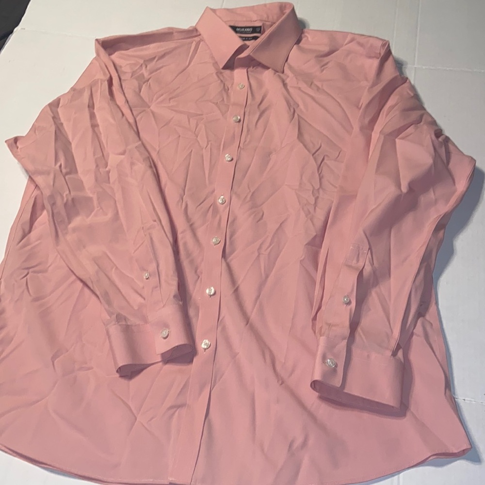 Murano light pink button down shirt size 17 1/2- 34